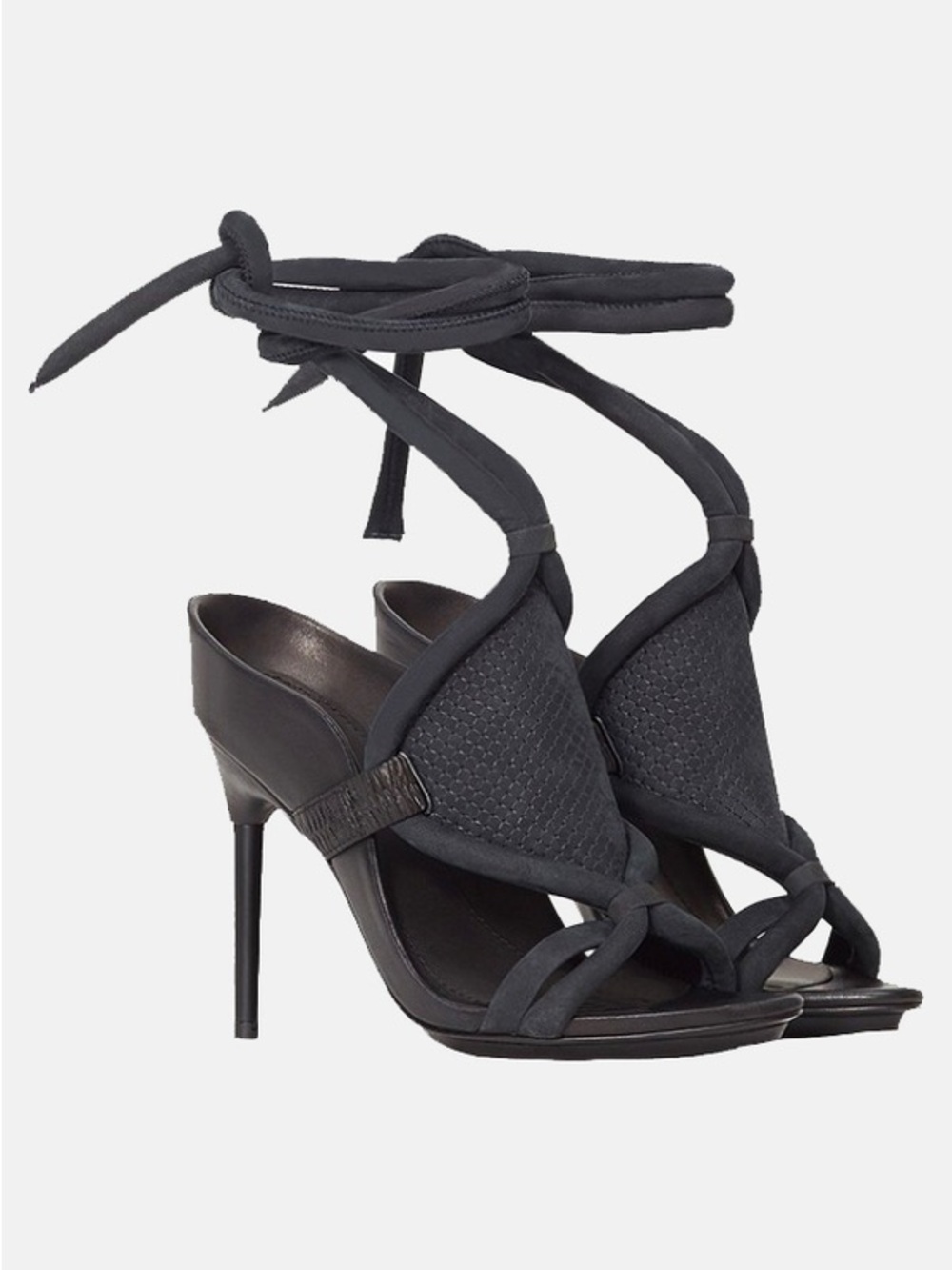 3.1 Phillip Lim Black Lace-Up Stiletto Sandals